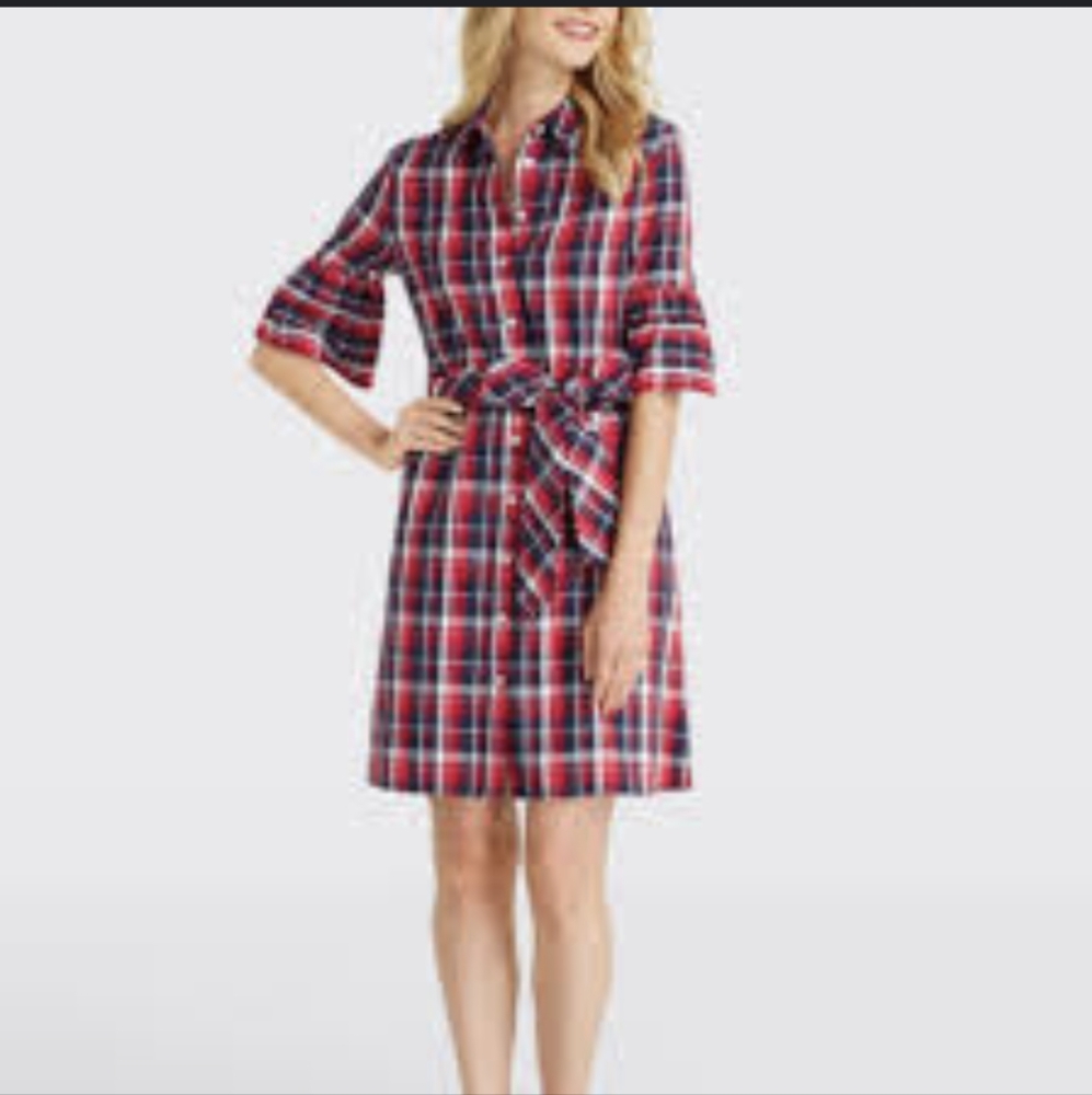 Draper James Red and Blue Plaid Mini Dress